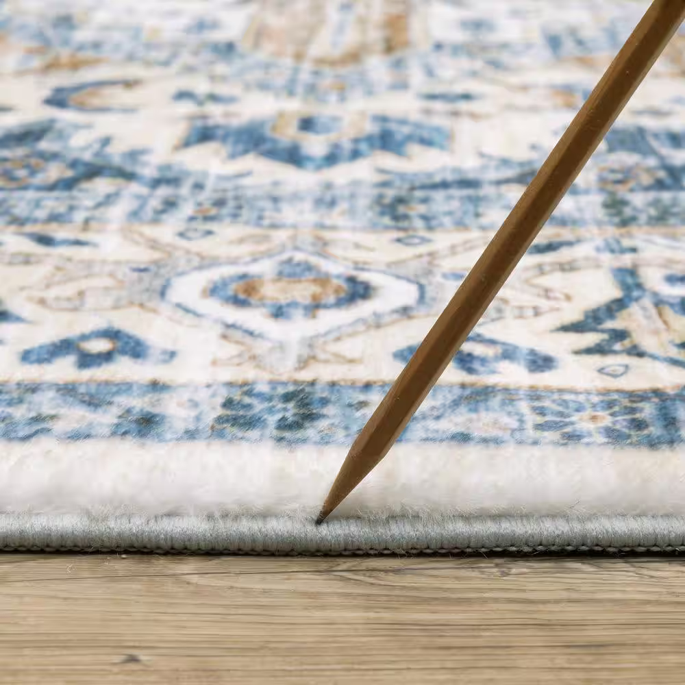 None Bazaar Brea Blue 8 ft. x 10 ft. Area Rug