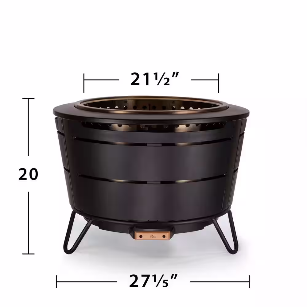 TIKI 27.5 in. Reunion Fire Pit Metal Black