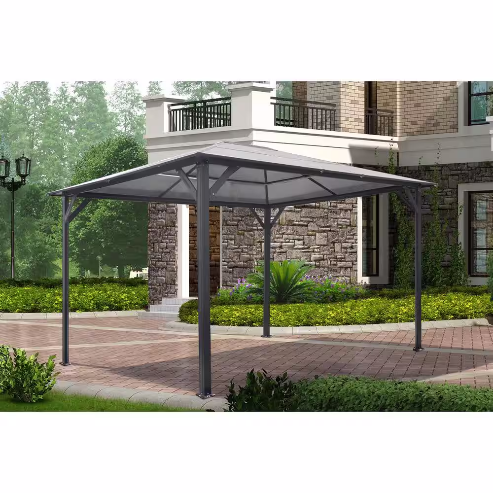 Hanover 13 ft. x 10 ft. Aluminum Hardtop Gazebo with Polycarbonate Roof Panels
