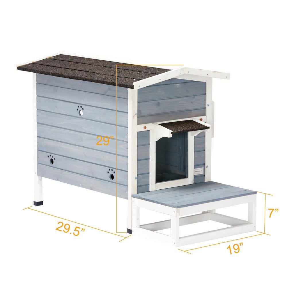 cenadinz Feral Cat House Larger Design for 3-Adult Outdoor Cats Weatherproof