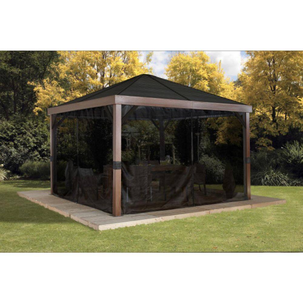 Sojag Valencia 12 ft. x 12 ft. Wood Effect Rustproof Aluminum Framed Gazebo