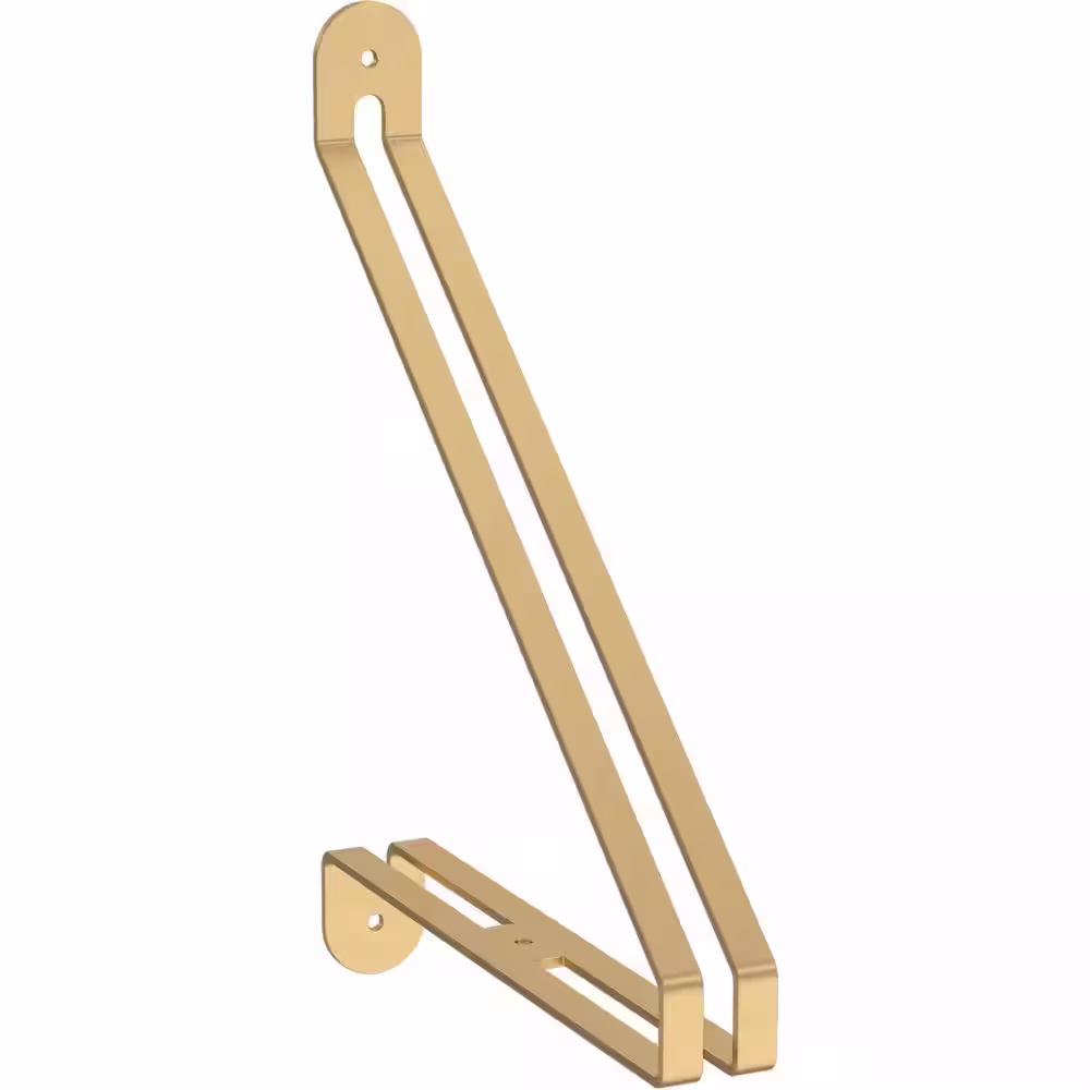 Liberty 8.1 in. x 10.6 in. Sleek Modern Satin Gold Shelf Bracket 2-Pack