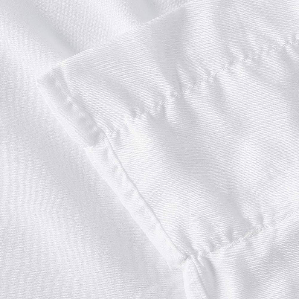 Dainty Home Crisp White Rod Pocket Room Darkening Curtain - 38 in. W x 84 in. L (Set of 2)