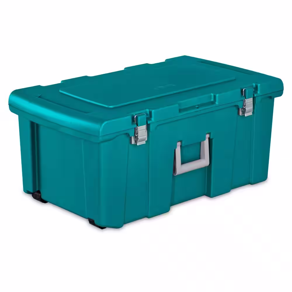 Sterilite 16-Gal. Footlocker Toolbox Container w/Wheels 4 Pack