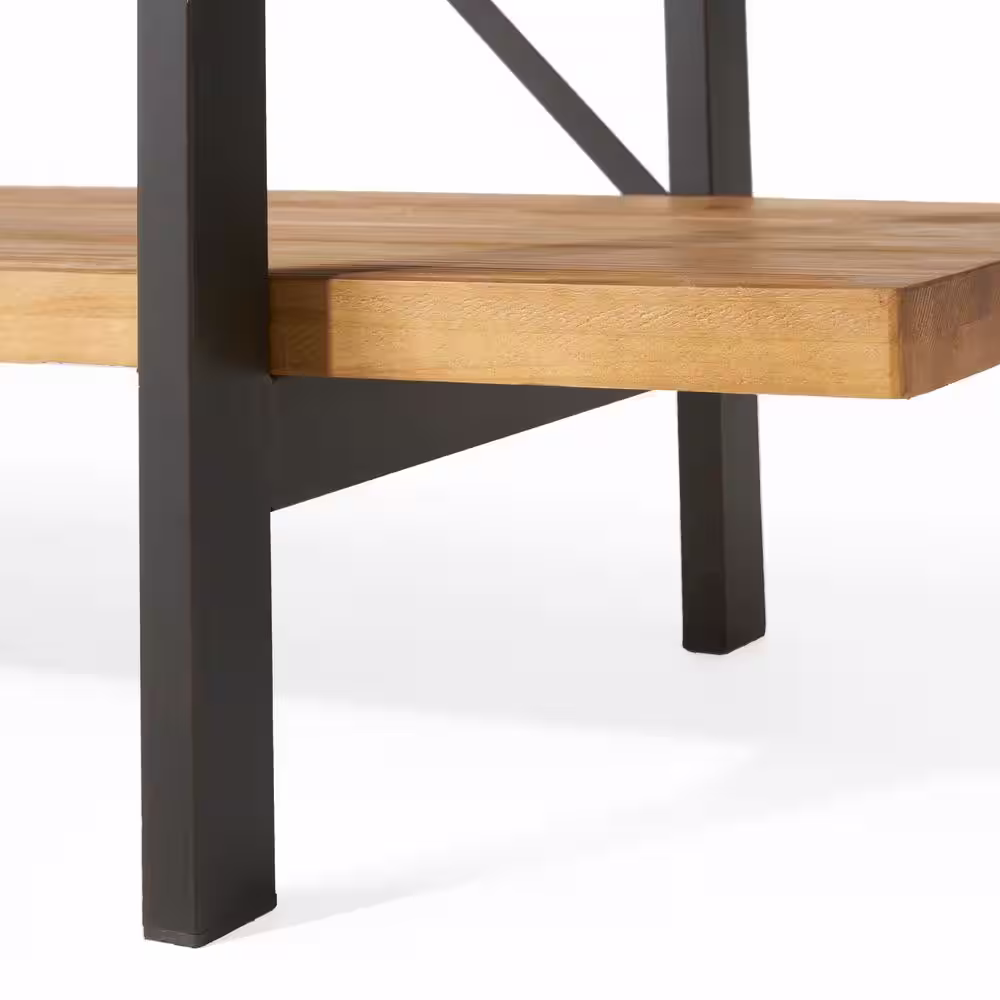 Noble House Irene 79 in. Antique Brown Wood 4-Shelf Accent Bookcase