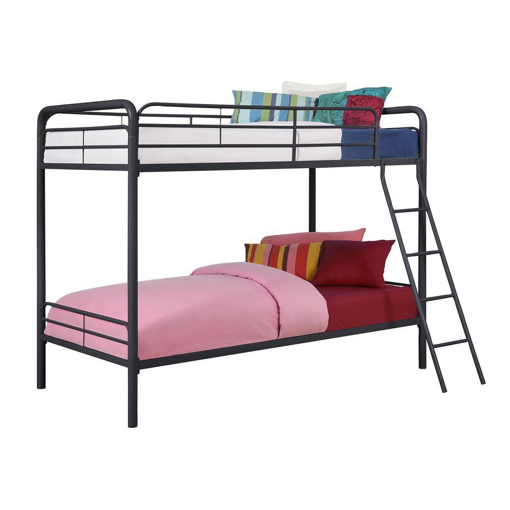 DHP Elen Black Twin Metal Bunk Bed