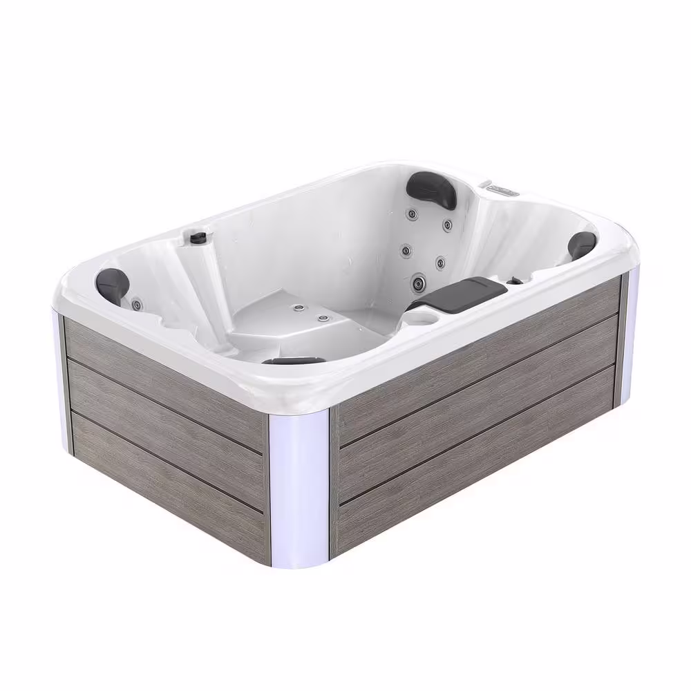 Empava 4-Person 20-Jet Premium Acrylic Lounger Spa Standard Hot Tub with Bluetooth Sound System and Two-step Ladder