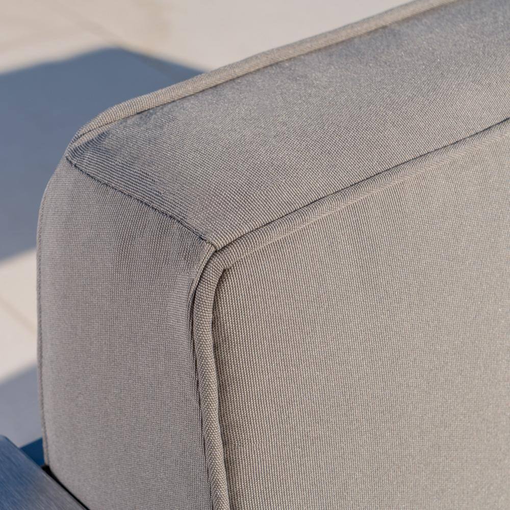 Noble House Caius Khaki 2-Piece Aluminum Deep Seating Set with Khaki Cushions