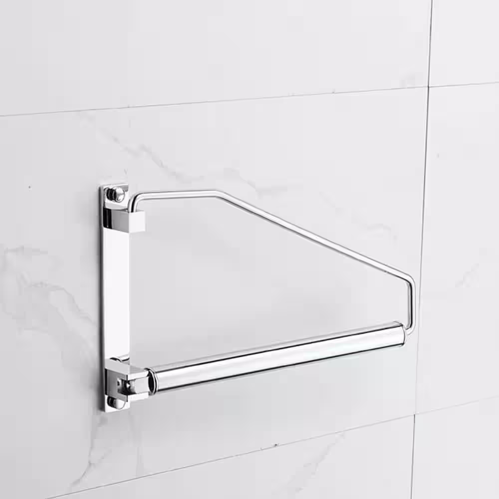 None Rotatable Silver Brass Wall Mounted Clothes Rack 12.2 in. x 7.08 in.