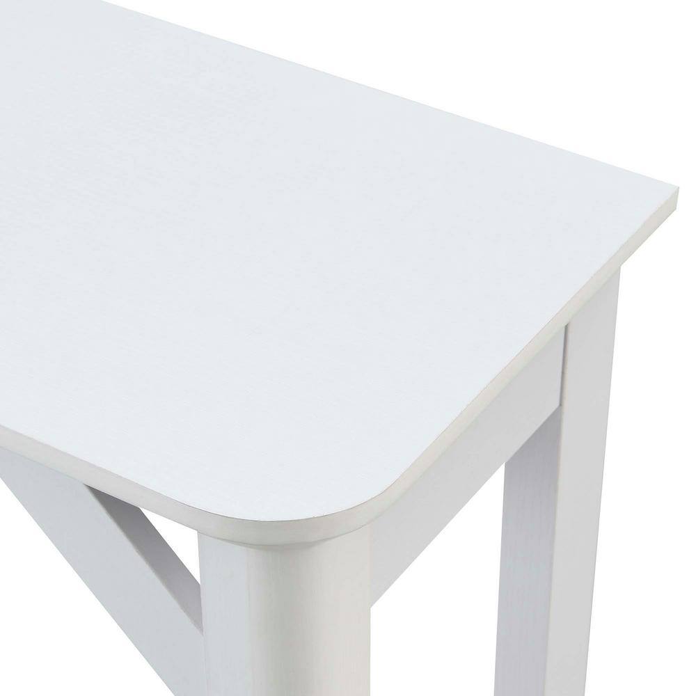 Convenience Concepts Winston 36in. White Standard Rectangle Particle Board Console Table with Shelf