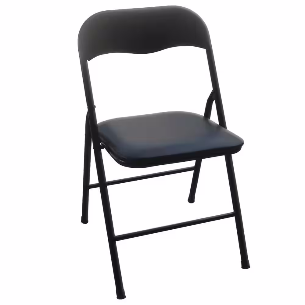 Plastic Development Group 5-Piece 34 in. Black Card Table and 4 Chairs Furniture Set