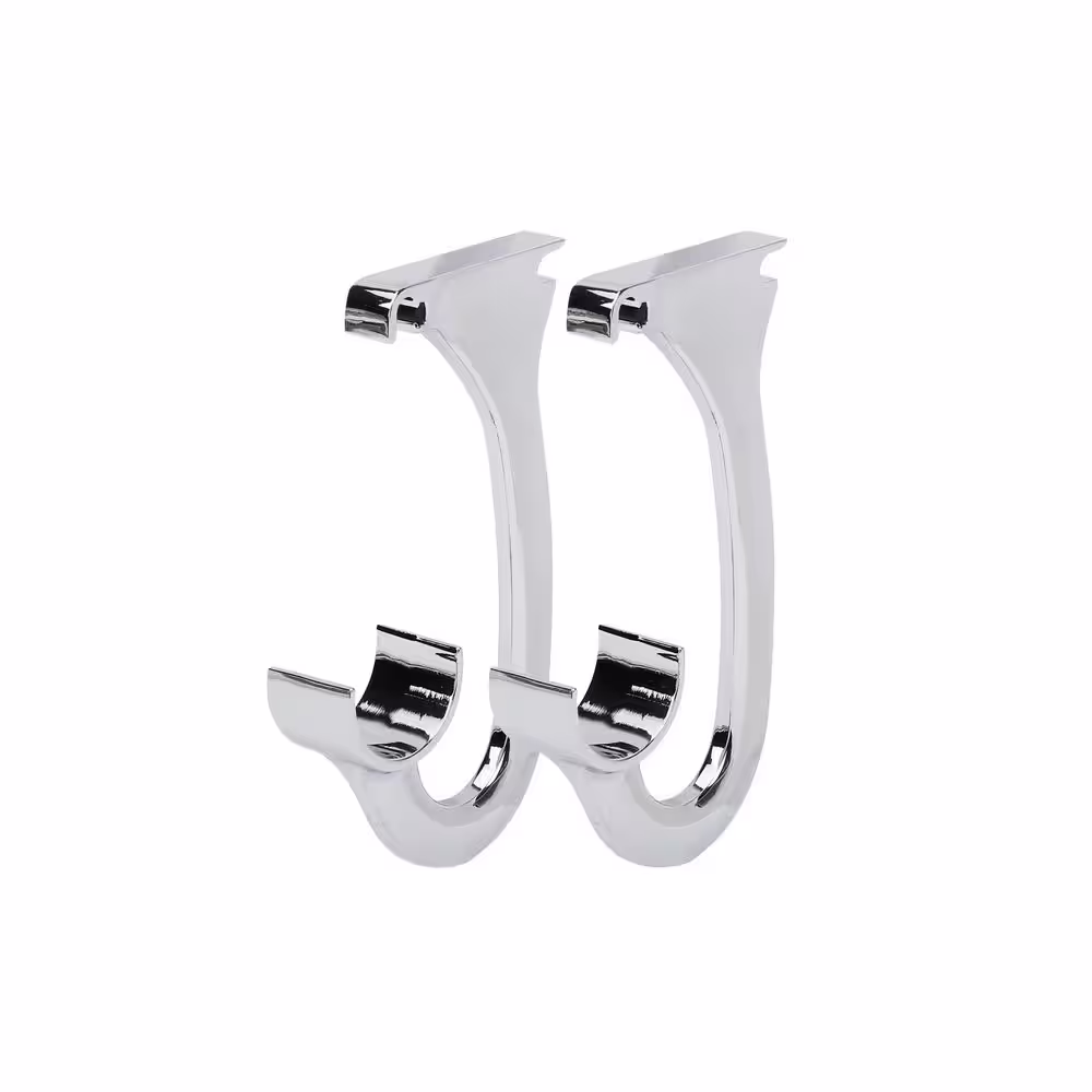 Everbilt Genevieve Chrome 1-Tier Metal Closet Organization Closet Rod Support Bracket(2PK)