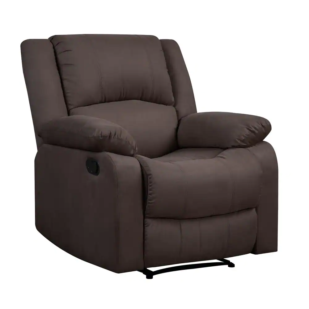 Relax A Lounger Preston 36 in. Width Big and Tall Chocolate Microfiber 1 Position Recliner