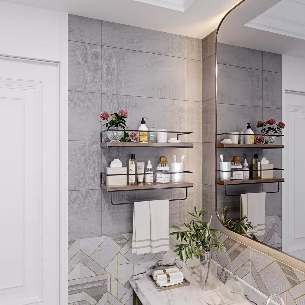 None 6 in. x 16 in. x 2 in. Floating Shelves for Wall Set of 2