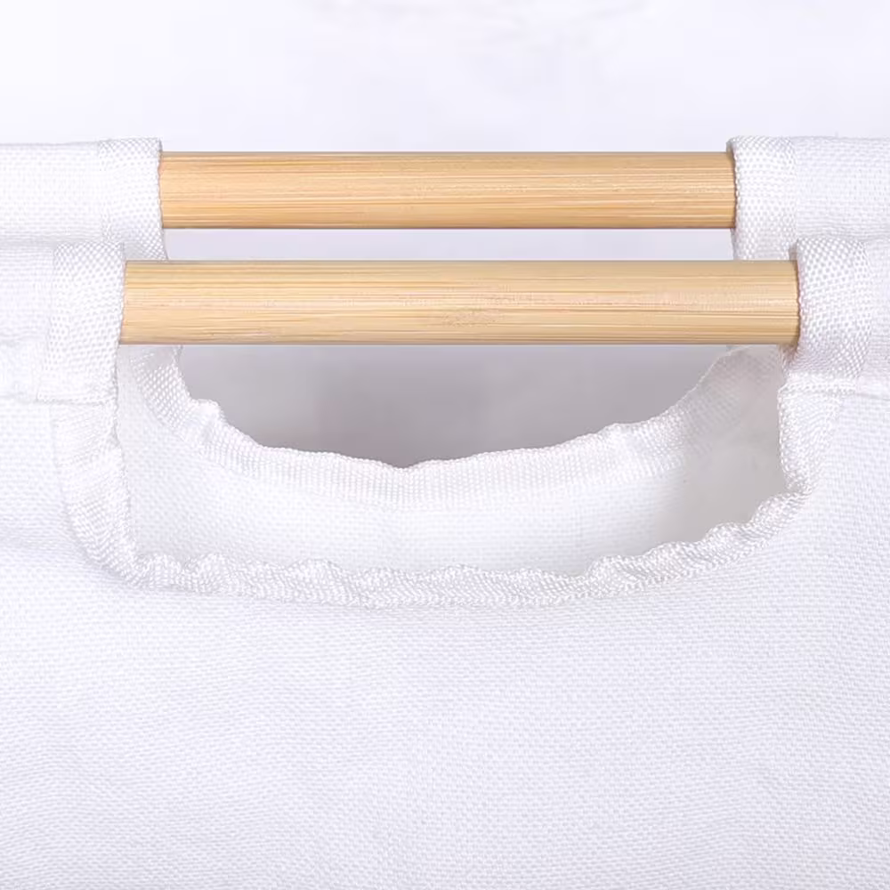 VEIKOUS Bamboo Laundry Hamper with Lid and 2 Removable Liner Bags