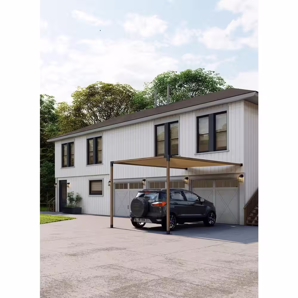 Bjorn Woodworks 12 ft. x 12 ft. Black Steel Wall-Mounted Pergola Bracket Kit Flat Pergola