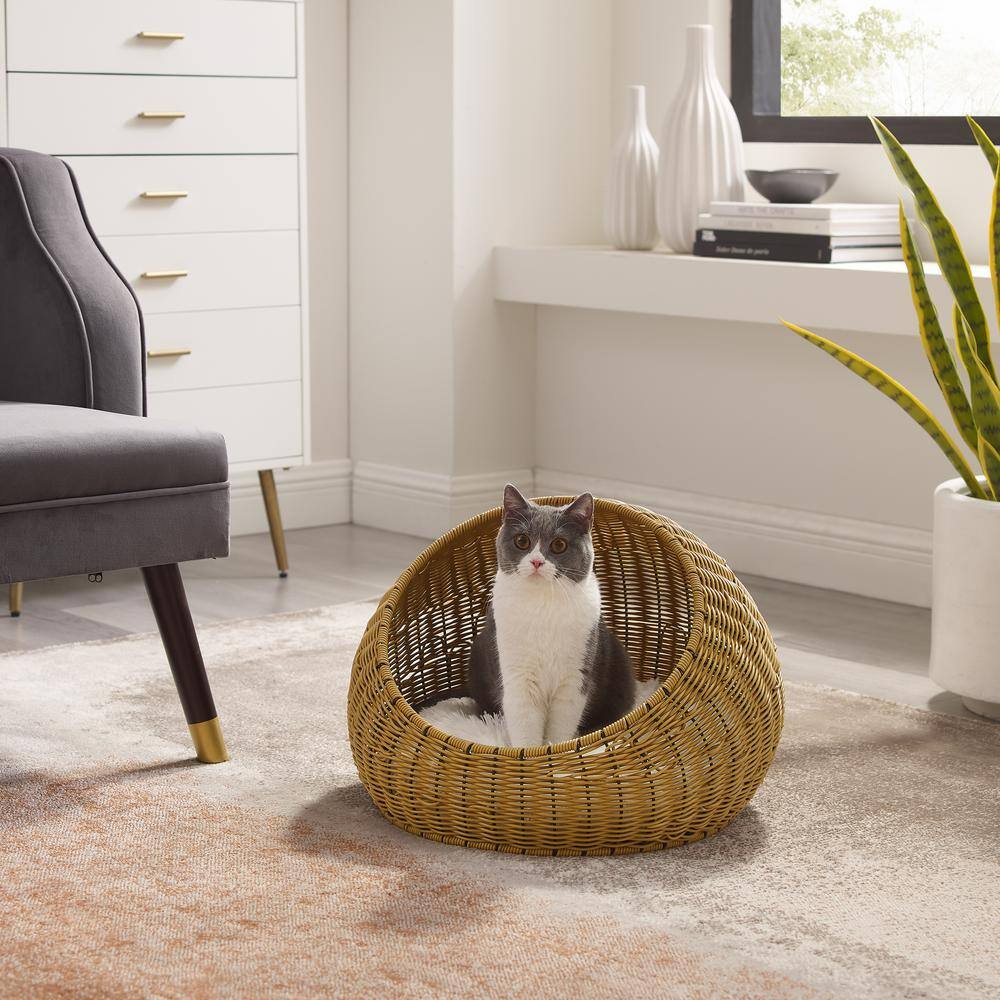 None Nala Medium Brown Wicker Cat Bed