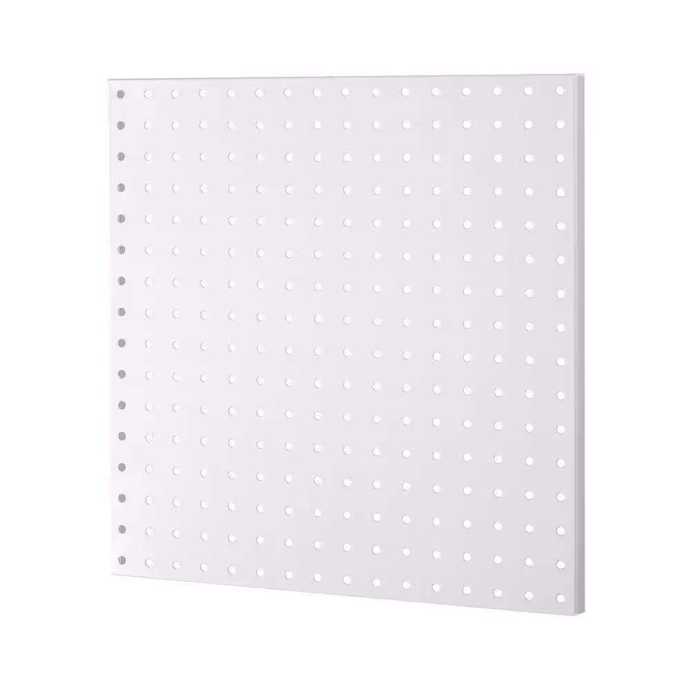 Everbilt 16 in. x 16 in. Heavy-Duty Steel Pegboards Mounting Hardware Included in White (4-Pack)