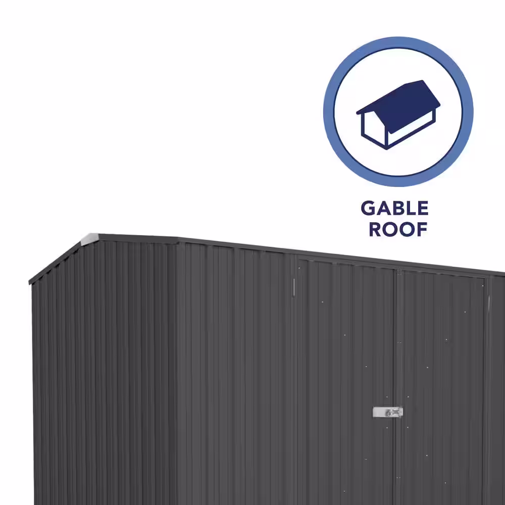 ABSCO Premier 10 ft. x 7 ft. Galvanized Steel Metal Shed in Monument Gray with SNAPTiTE Assembly System (73 sq. ft.)