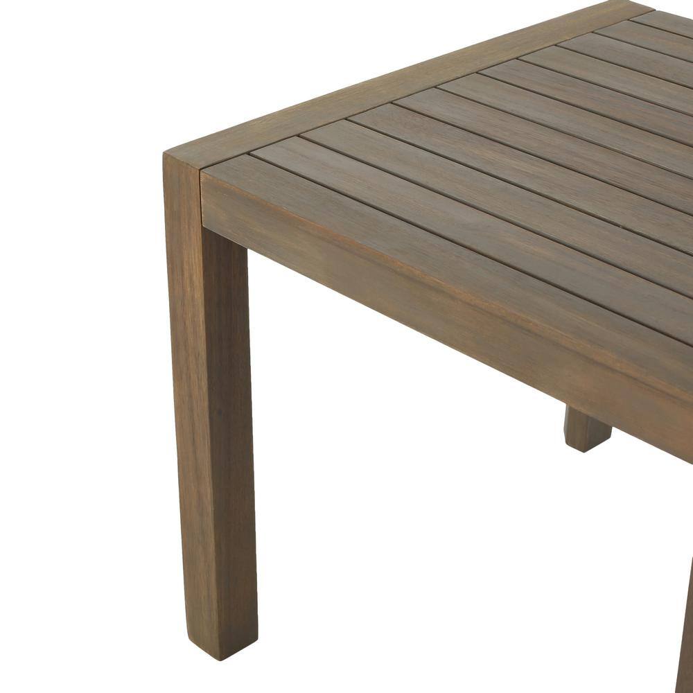 Noble House Leah Grey 7-Piece Wood Patio Conversation Seating Set with Grey Cushions