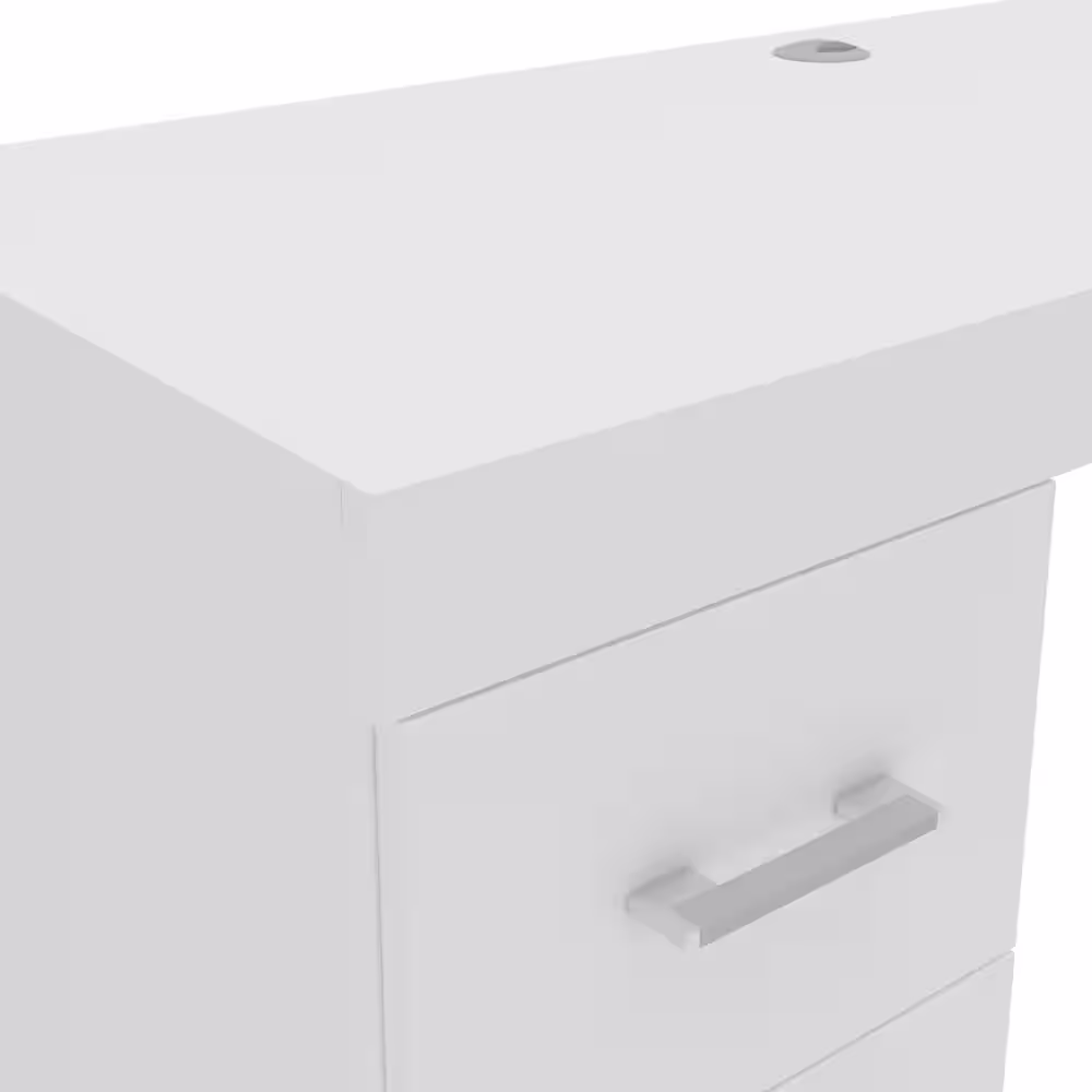 None Mayne 105.5 in. W L Shaped White Writing Desk