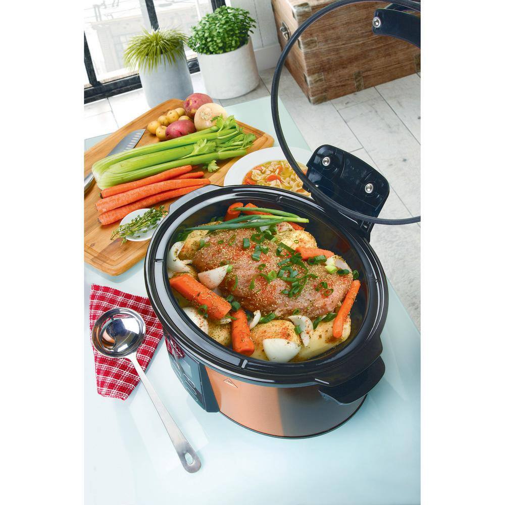 Euro Cuisine 6 Qt. Copper Electric Digital Slow Cooker