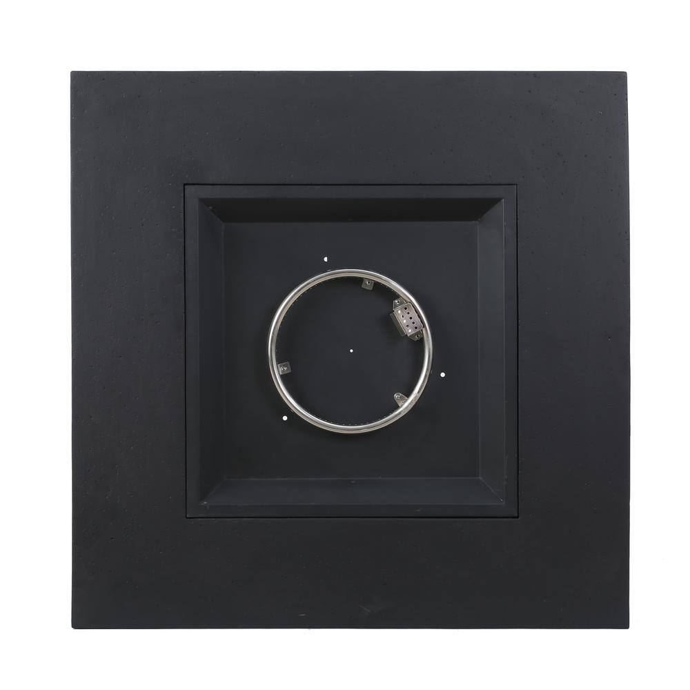 Noble House Mayfair Dark Gray Square Stone Fire Pit (No Tank Holder)