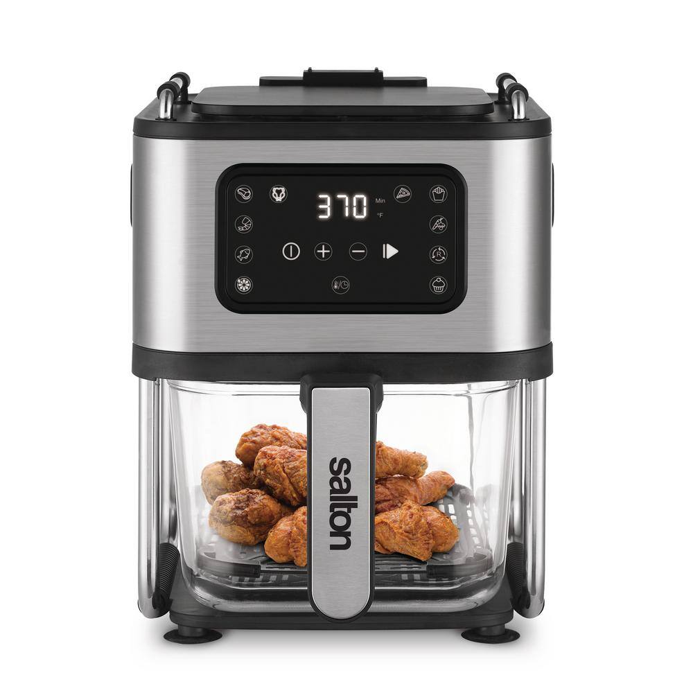 Salton 4.86 qt. 2-in-1 Glass Jar Air Fryer