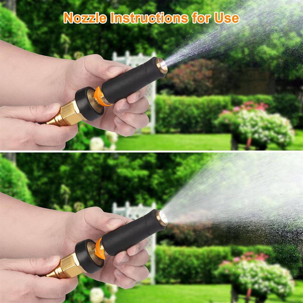 None 3/8 in. Dia. x 50 ft. Heavy Duty Stainless Steel Water Garden Hose Collapsible Hose no Kink Explosion