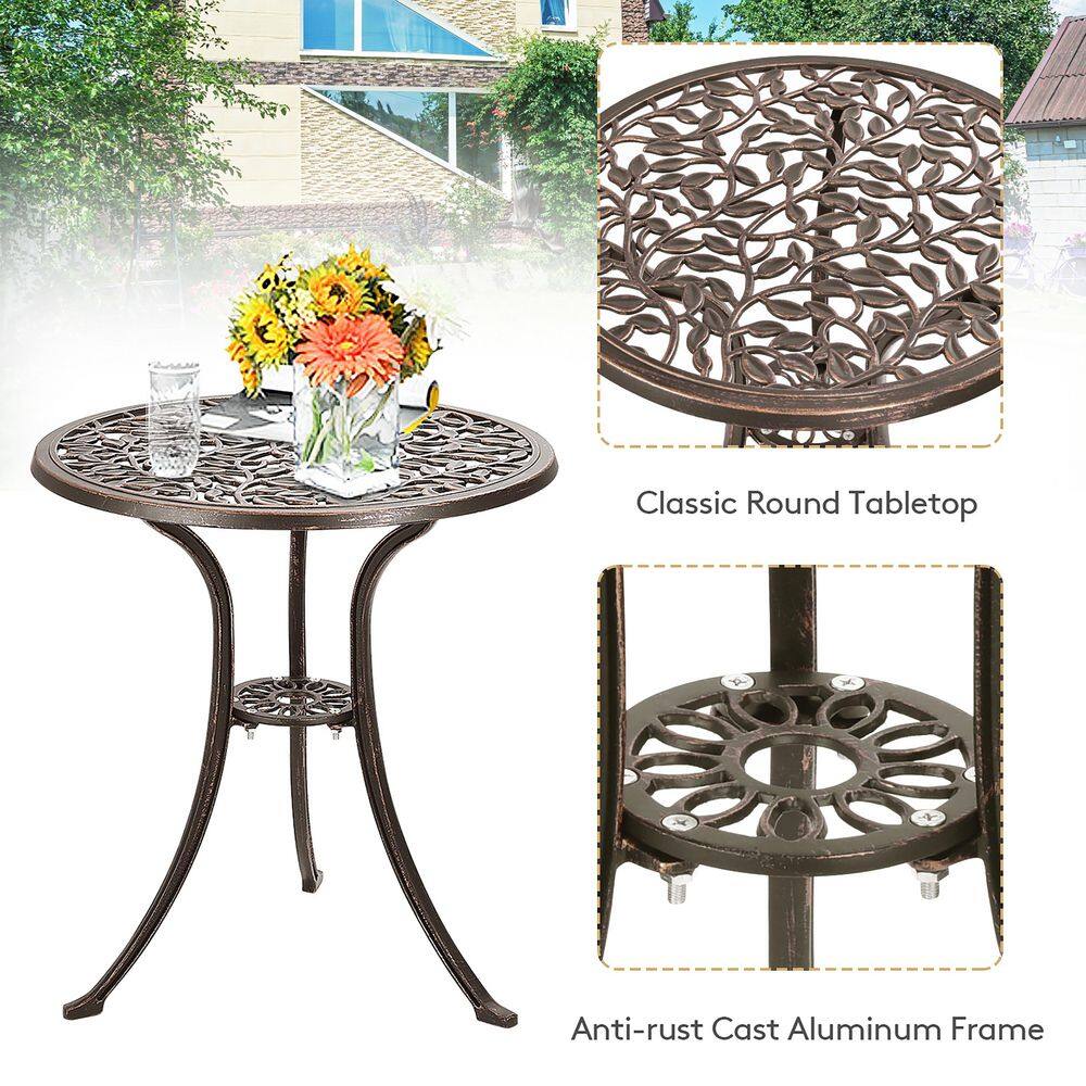 SUNRINX 3-Piece Cast Aluminum Bistro Set Patio Conversation Set