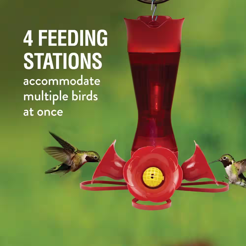 Perky-Pet Red Pinch Waist Plastic Hummingbird Feeder - 8 oz. Capacity