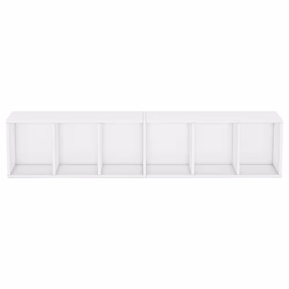 BYBLIGHT Eulas 71 in. White MDF 6 shelves Standard Bookcase