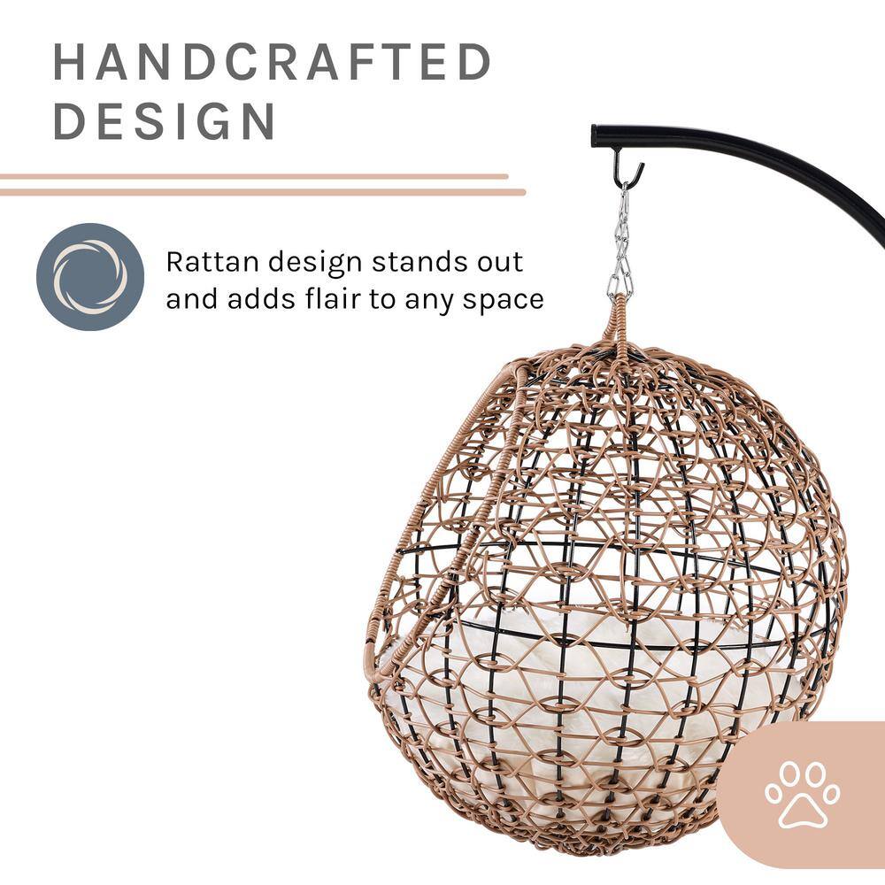 None Nala Medium Brown Hanging Egg Cat Condo Bed