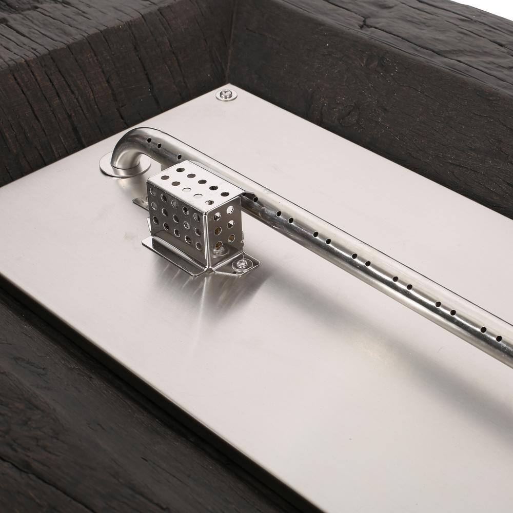 Noble House Barnes Brown Wood Stone Fire Pit (No Tank Holder)