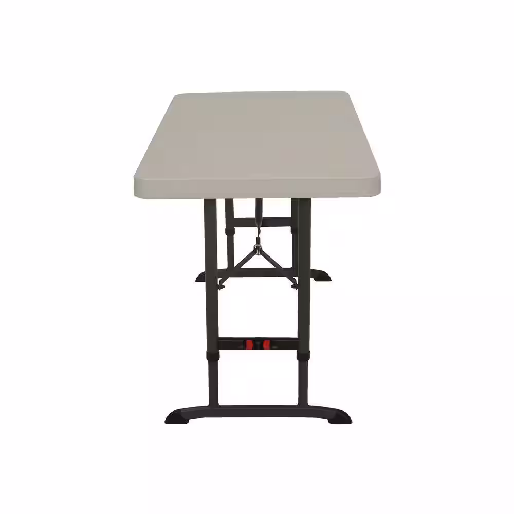 Lifetime 48 in. Almond Plastic Adjustable Height Folding High Top Table