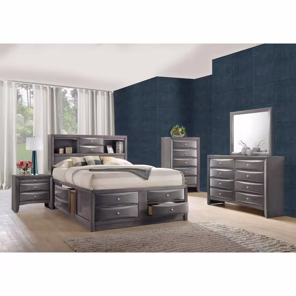 None Madison 5-Drawer Gray Chest