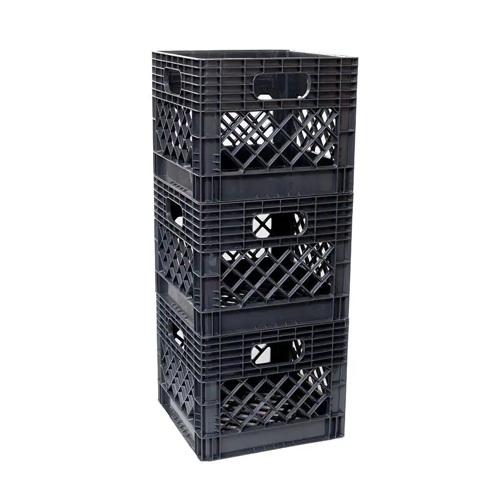 GSC Technologies 11 in. x 13 in. x 13 in. Black Milk Crate