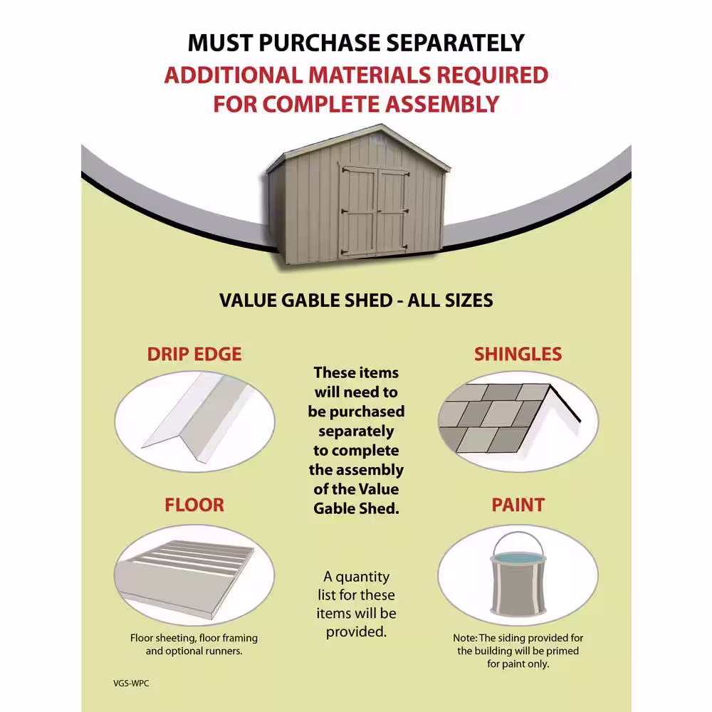 LITTLE COTTAGE CO. Value Gable 12 ft. x 12 ft. Wood Shed Precut Kit