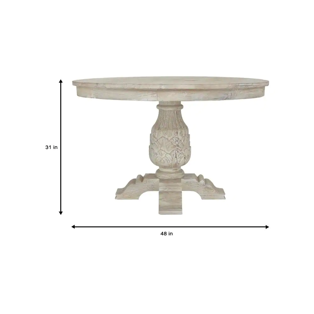 Home Decorators Collection Kingsley Sandblasted White Round Dining Table