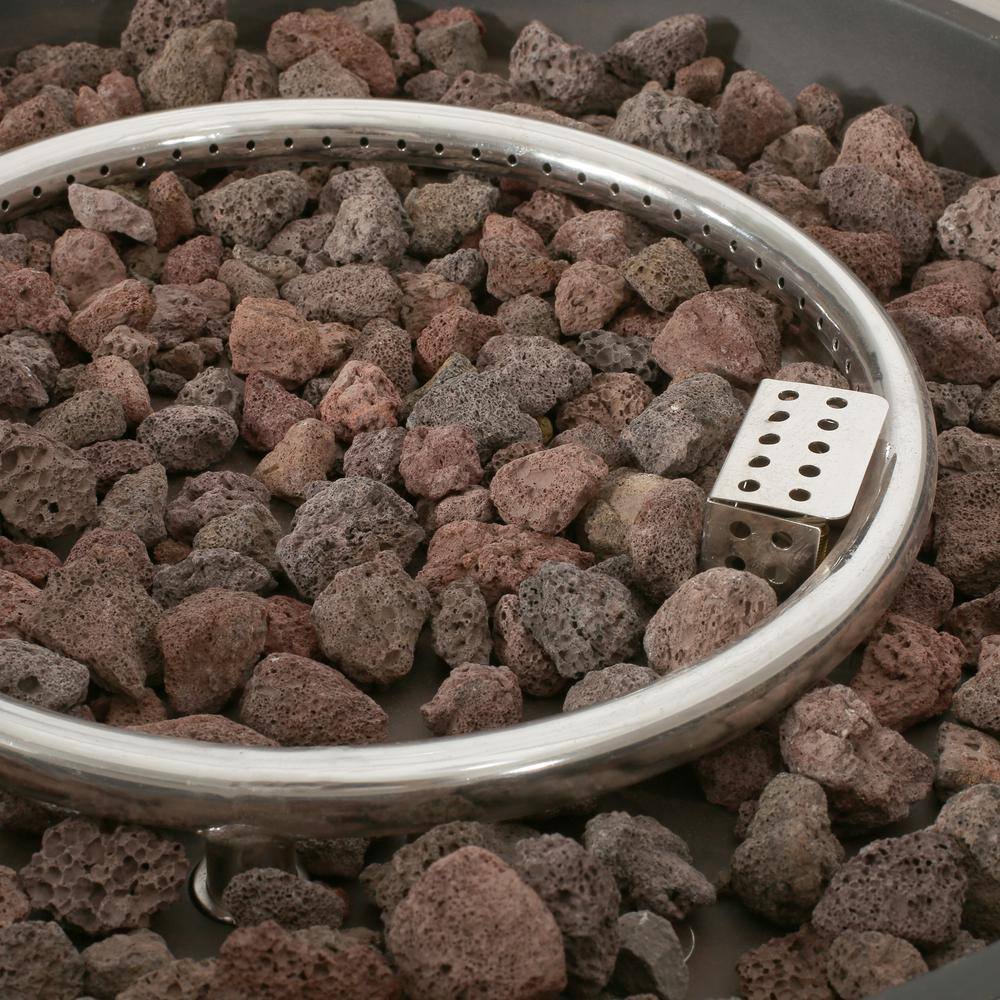 Noble House Mayfair Light Gray Circular Stone Fire Pit (No Tank Holder)