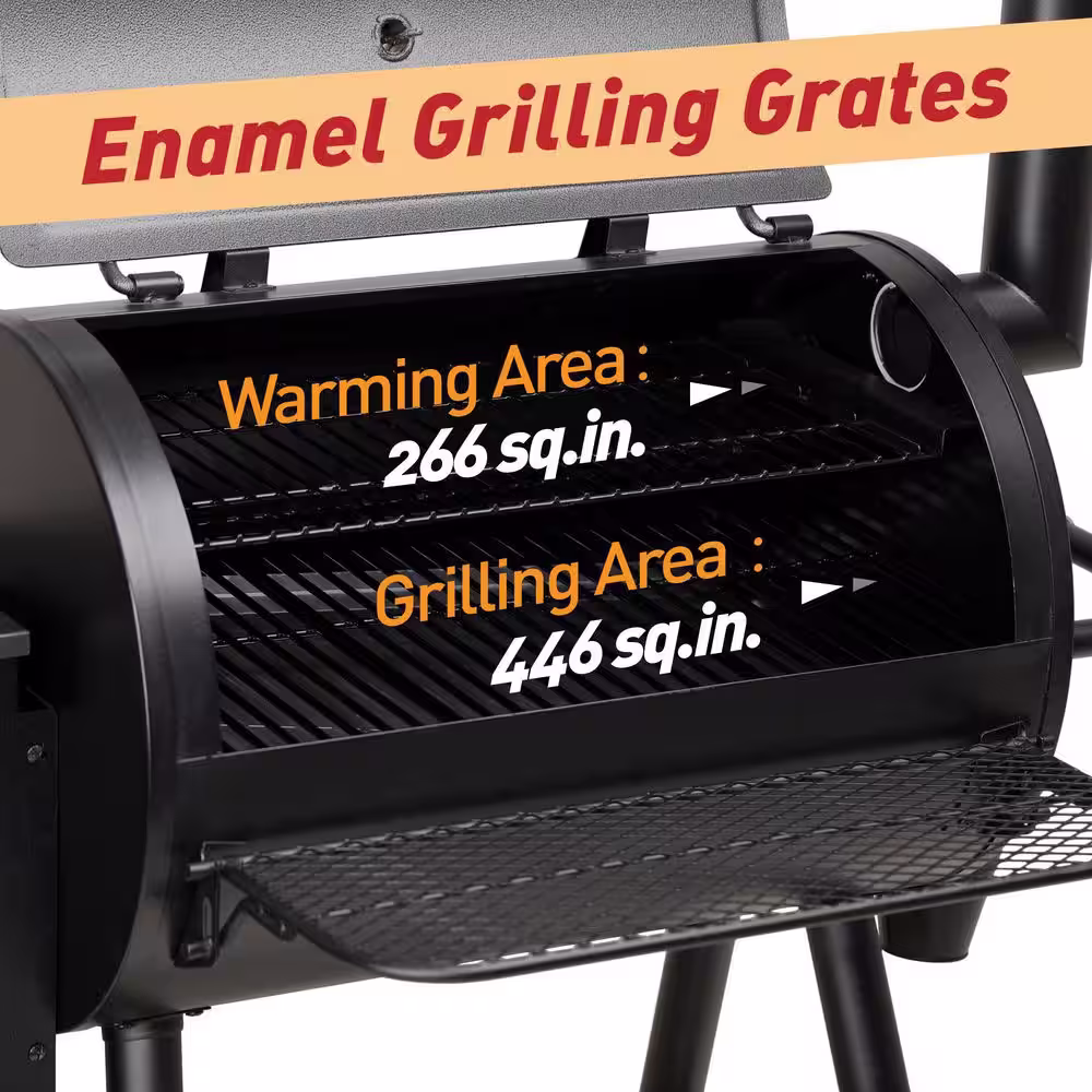 None Pellet Grill and Smoker in Black