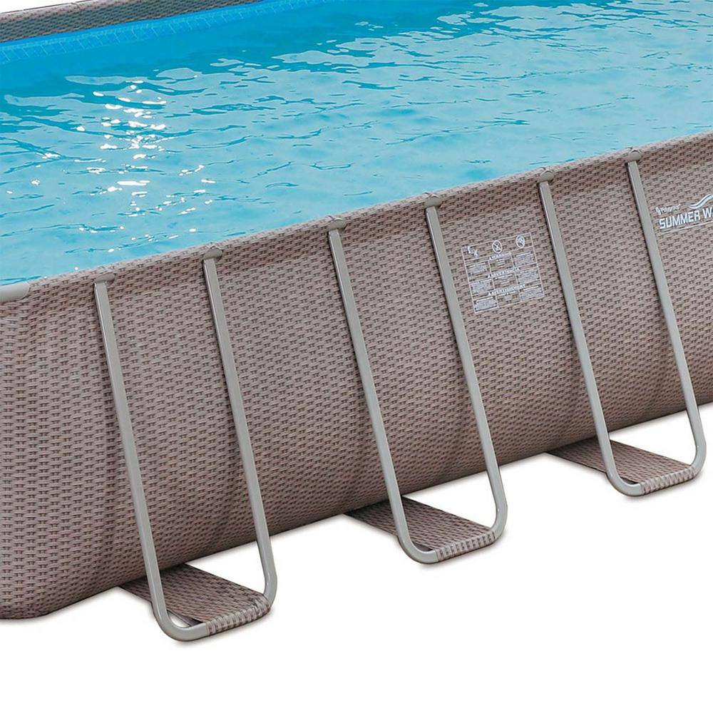 Summer Waves 12 ft. x 24 ft. x 52 in. Rectangle 52 in. D Above Ground Frame Swimming Pool Set