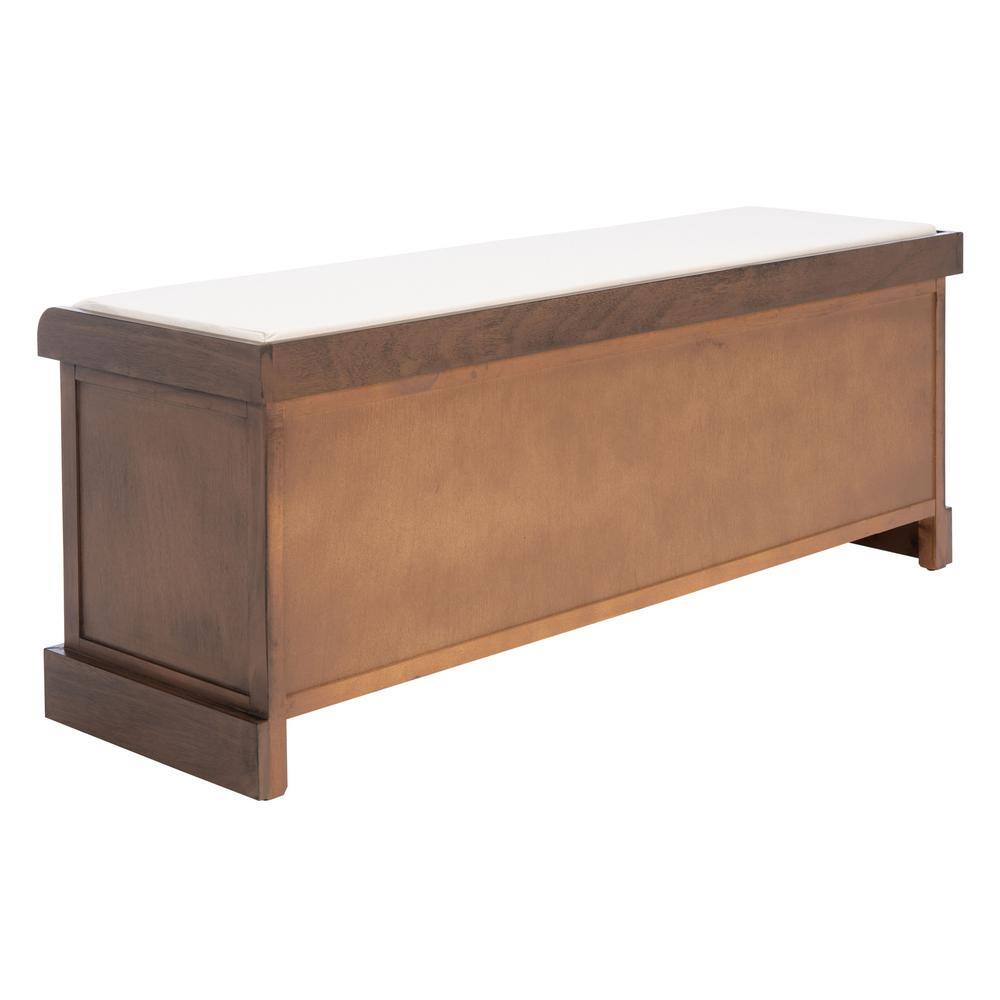 SAFAVIEH Landers 47 in. 3-Drawer Brown/Off-White Entryway Bench