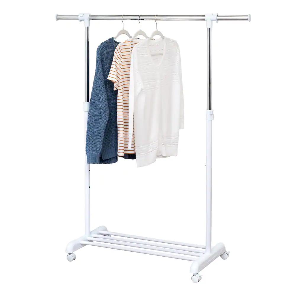 None Chrome Steel Clothes Rack 53.35 in. W x 62.99 in. H