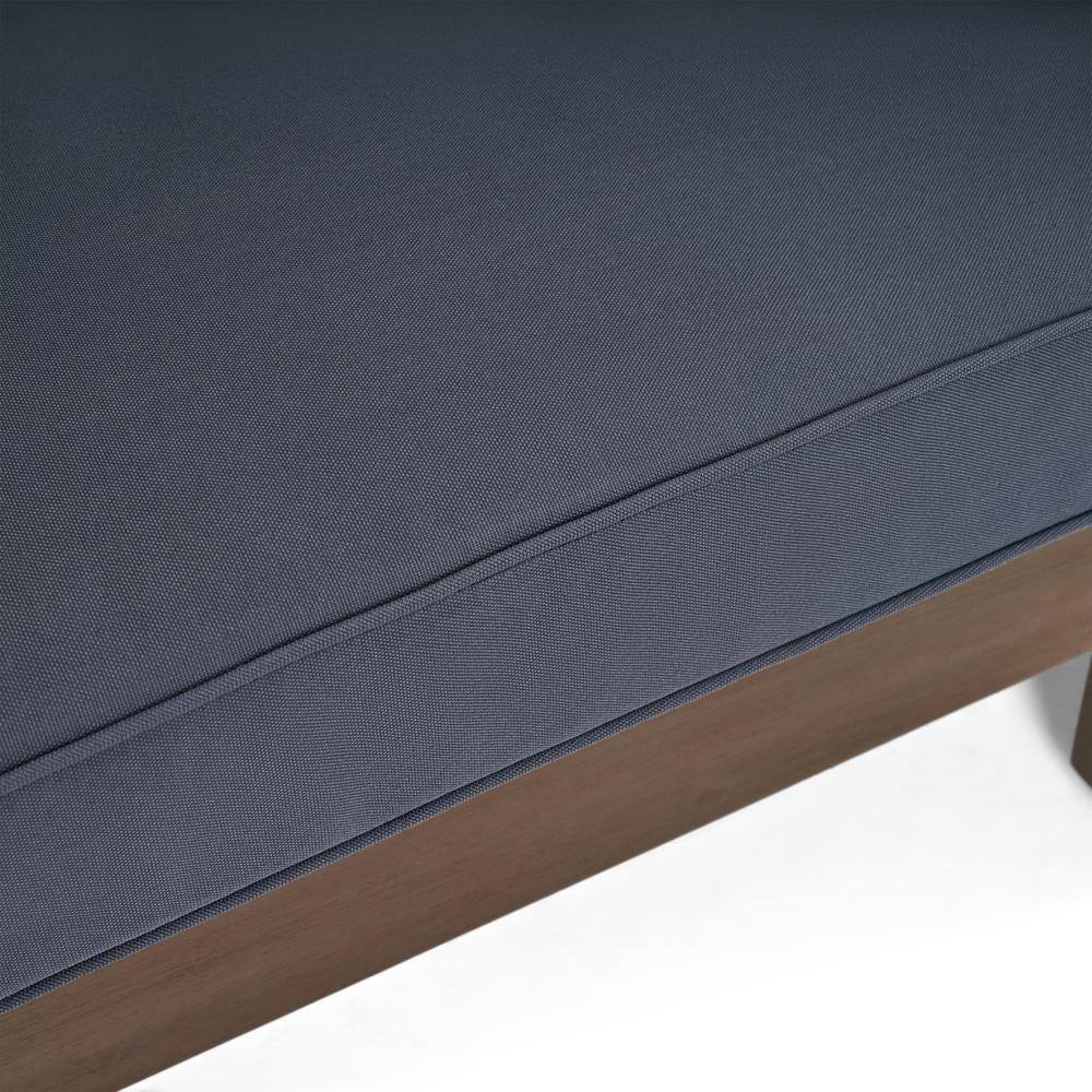 Noble House Brava Grey 5-Piece Wood Patio Conversation Sectional Seating Set with Dark Grey Cushions