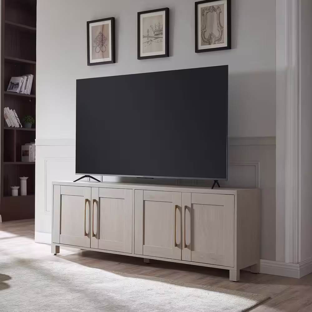 None Chabot 68 in. Alder White Rectangular TV Stand Fits TV's up to 75 in.