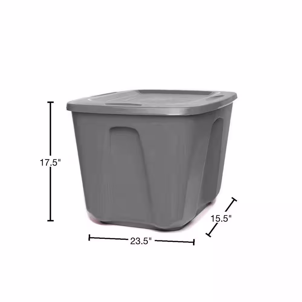 HOMZ 18 Gal. Stackable Plastic Storage Tote Container with Snap-On Lid (8-Pack)