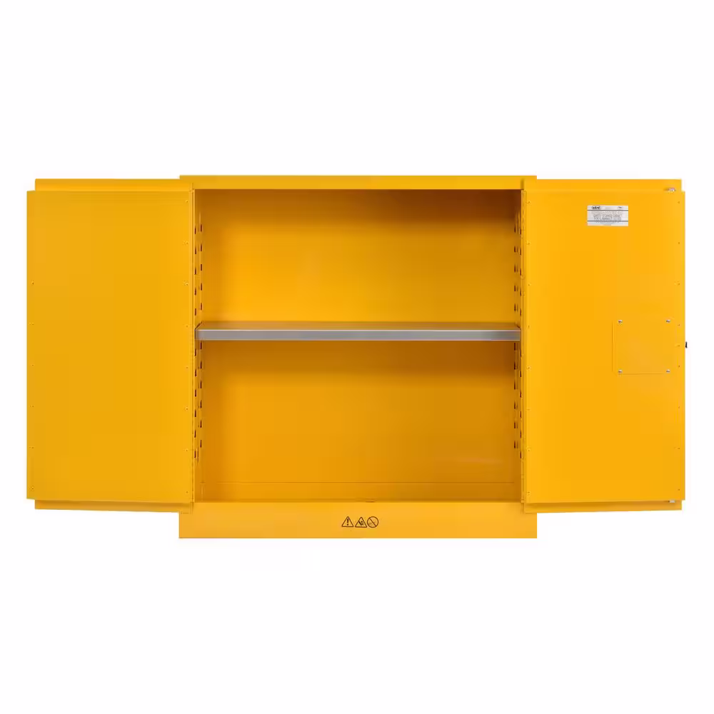 Sandusky Steel Freestanding Garage Cabinet in Safety Yellow (43 in. W x 44 in. H x 18 in. D)