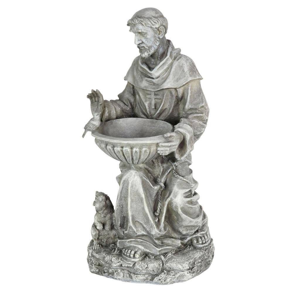 Exhart Saint Francis Resin Bird Feeder