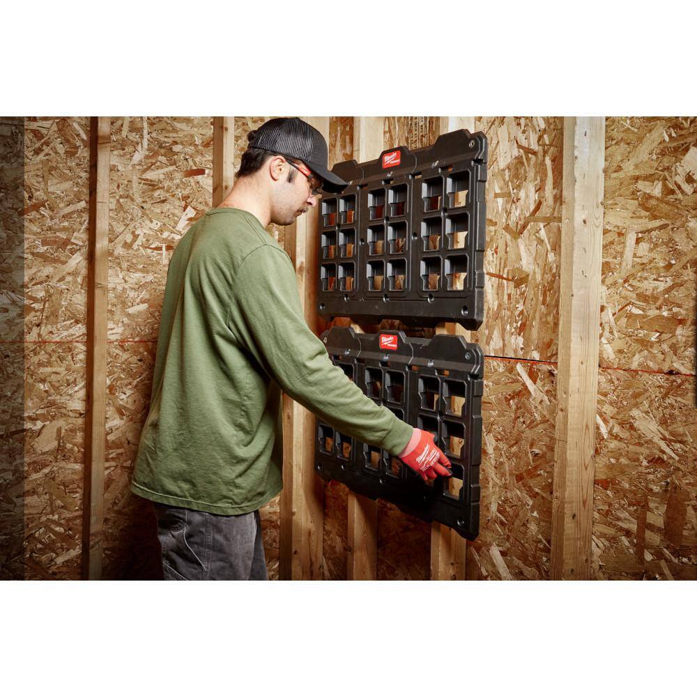 Milwaukee Packout 2-Pack Bin Set with Packout Large Wall Plate